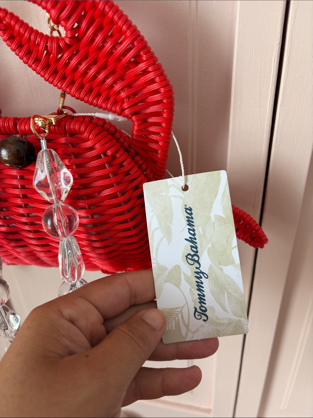 Tommy Bahama Red Crab-Shaped Crossbody Bag with Gold Chain - Picture 2 of 5